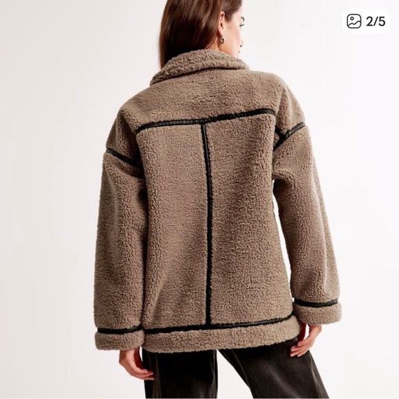 Abercrombie & Fitch Sherpa Aviator Jacket - Picture 2 of 5